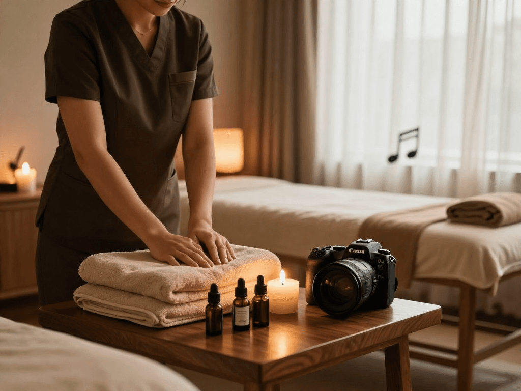 Experience premium 수원출장마사지 in a cozy home spa with calming ambiance and professional therapist.