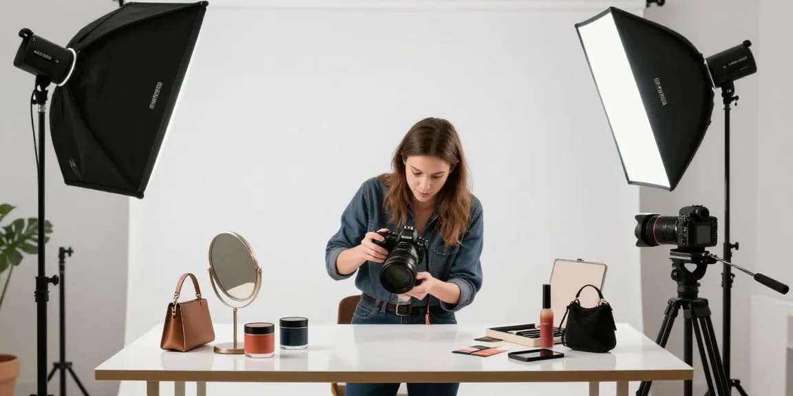 Fotografia artistica di prodotti a Milano che mette in risalto accessori moda di alta gamma con un'illuminazione professionale in studio.