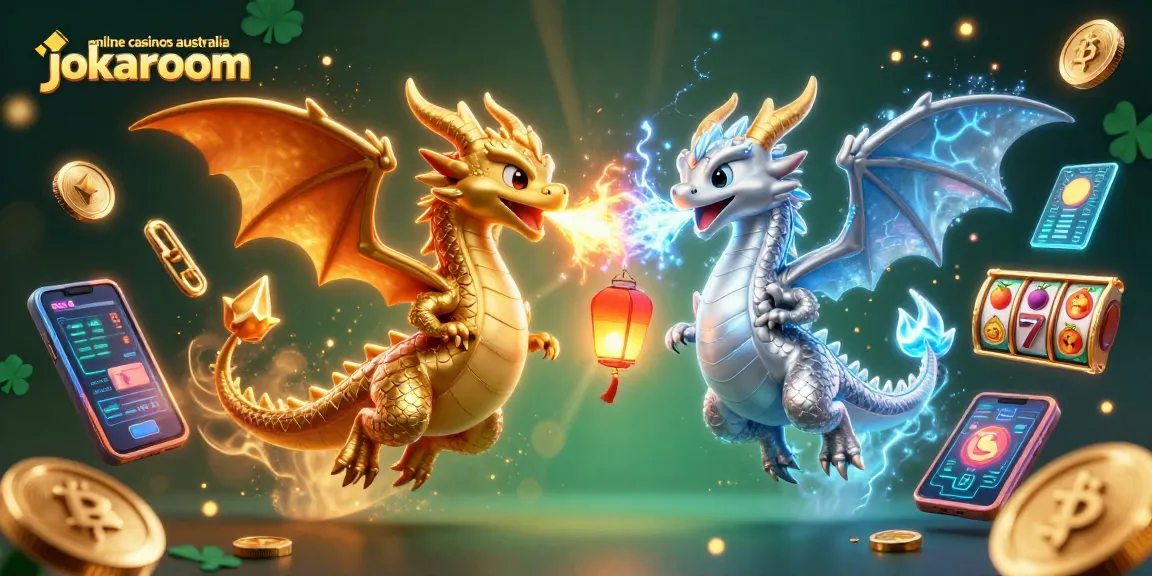 Engage with exciting online casinos Australia JokaRoom featuring dynamic dragons and crypto elements.