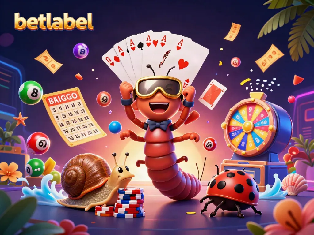 Experience excitement with Betlabel's vibrant casino scene featuring unique characters and dynamic elements.