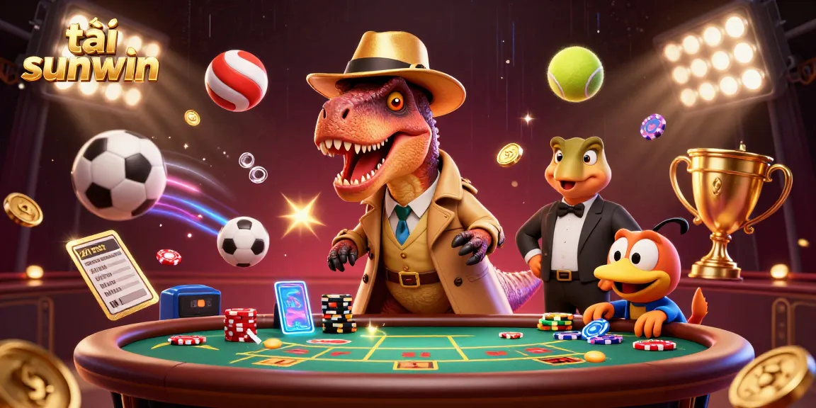 Spin, win, and play with excitement at tải sunwin's gaming table in a vibrant 3D illustration.